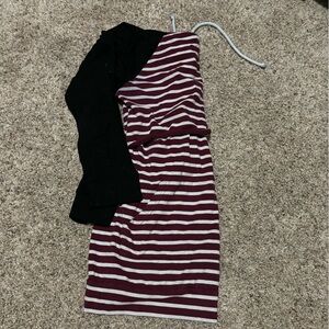 Nursing hoodie, size medium. Black sleeves, maroon & white stripes.